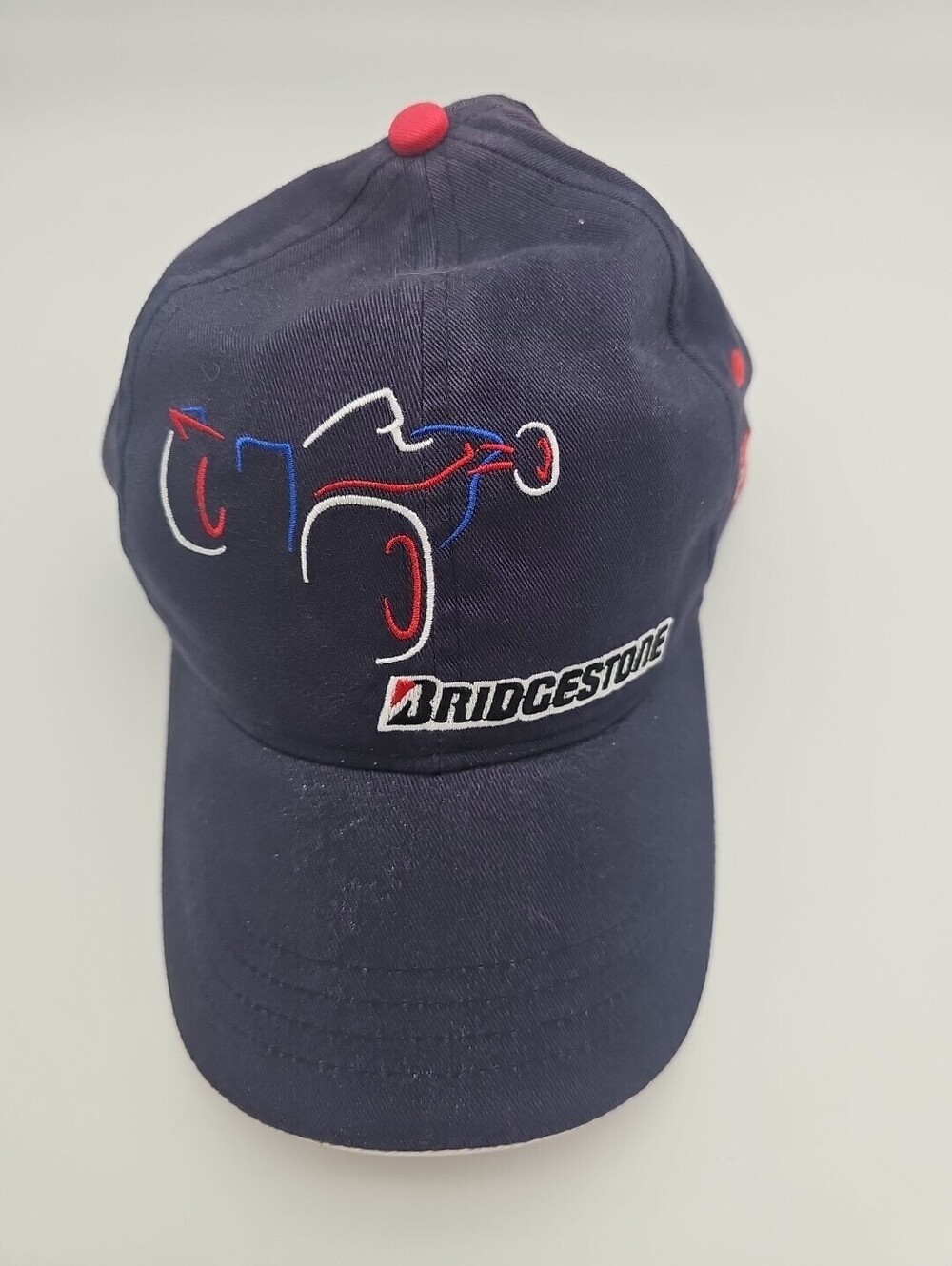 Vintage Bridgestone Tire USA American Flag F1 Racing Trucker Hat Dad Cap